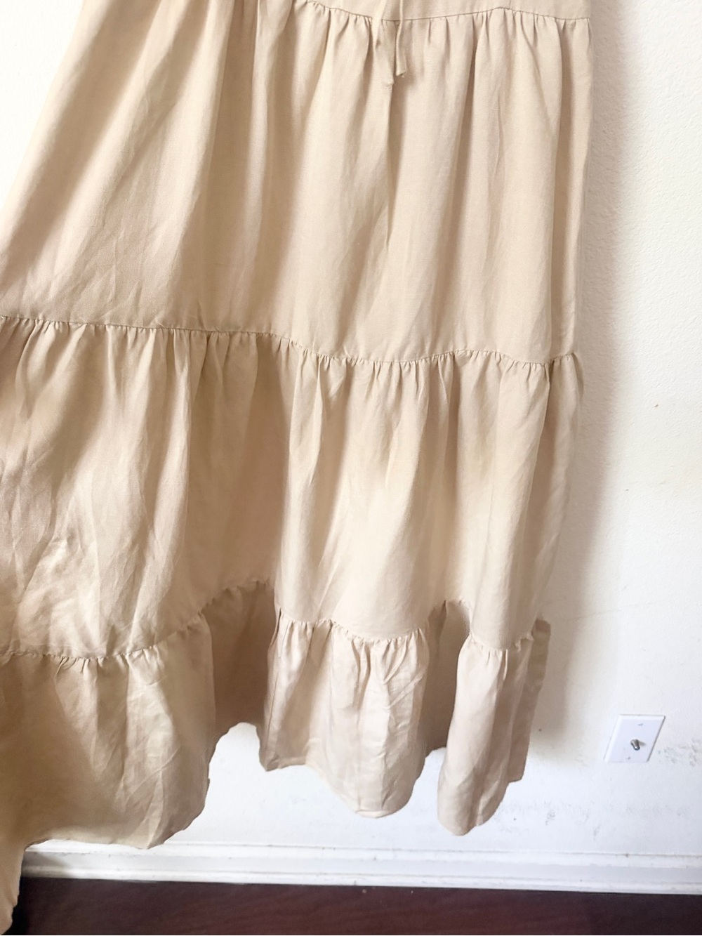 NWT Lioness Revolve XS Heart Shaped linen blend Maxi dress in Deep Wheat - Picture 4 of 6